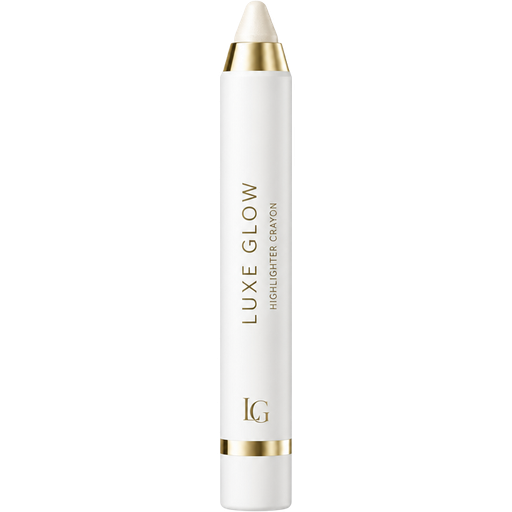 High-end graphic style illustration of a luxury highlighter crayon pen, sleek white pencil-style body with a smooth matte finish and clean minimal design, accented with subtle metallic gold detailing for a premium touch, rounded crayon tip in soft creamy white with a smooth, slightly glossy texture, elegant elongated form with refined proportions, simplified yet polished structure with subtle realism, smooth gradient shading to create soft dimensional depth, gentle reflective highlights on gold accents for a luxe shine, crisp clean edges with refined softness, modern high-end beauty branding aesthetic, semi-realistic vector-like rendering with light photoreal influence, cohesive white, black, and gold palette, soft diffused studio lighting effect enhancing clarity and softness, high resolution, premium cosmetic illustration style, 8k resolution