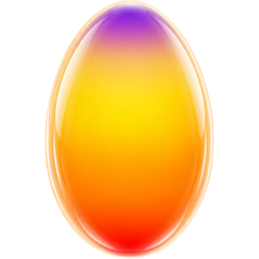 Draw an egg-shaped transparent oval aura. inside it the gradient — in the bottom is small red color, at the middle is orange anda lot of yellow color, at the top is small violet color. There is a transparent blurred strip of orange color around the oval, it frames the oval