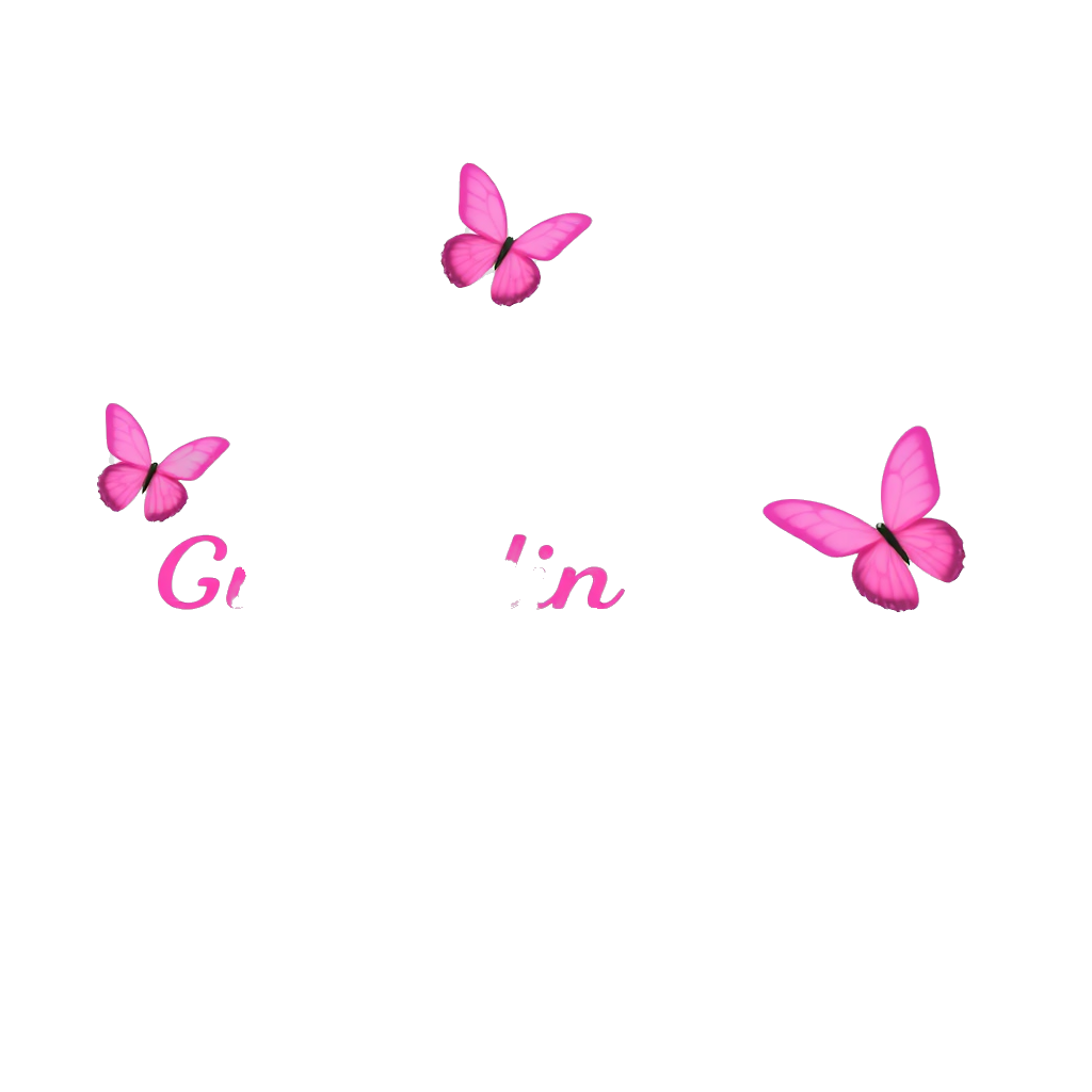 A pink message saying “Günaydın aşkım” (text must be in Turkish), with small pink butterflies fluttering around.