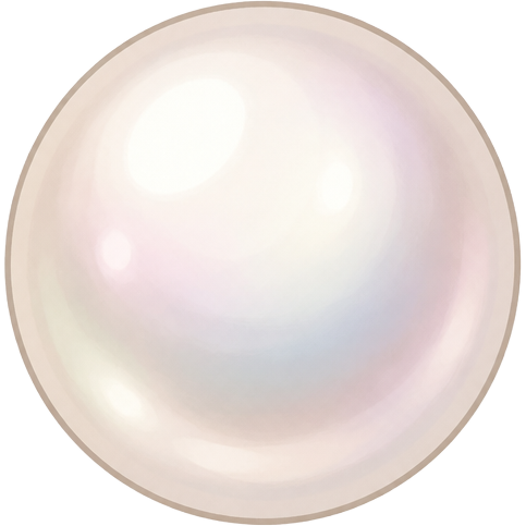 ghibli style | single pearl sphere | isolated birds eye view | straight and center view | round brilliant cut