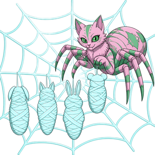 #B8FFFF spider slik cocoon #B8FFFF mummified completely covered anthro dog shaped cocoon ears completely covered hanging upside down next to #B8FFFF spider slik cocoon #B8FFFF mummified completely covered anthro fox shaped cocoon ears completely covered hanging next to #B8FFFF spider slik cocoon #B8FFFF mummified completely covered anthro rabbit shaped cocoon ears completely covered on a giant #B8FFFF spider web with a giant pink and green cat drider hybrid holding #B8FFFF spider slik cocoon #B8FFFF mummified completely covered mouse shaped cocoon ears completely covered