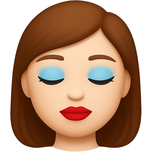 A girl with white skin wearing baby blue eyeshadow on her eyes and red lipstick with her hair in with her hair just free