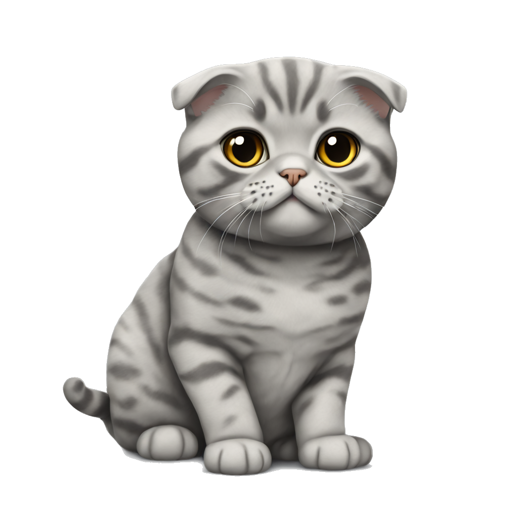 Scottish fold cat grey marble color