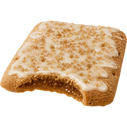 Soft Baked Brown Sugar Pop Tart Cookie with Hot Brown Sugar Filling Vanilla Icing and Brown Sugar on Top