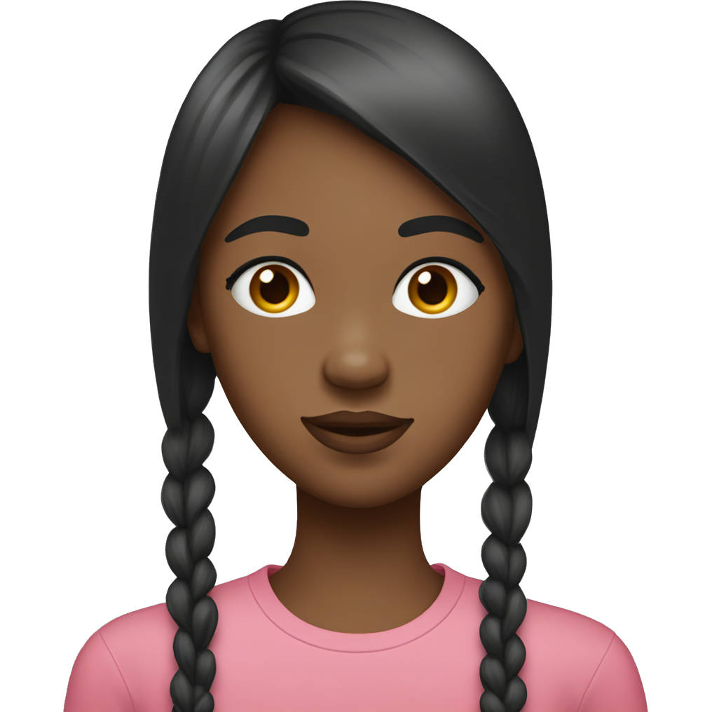 It is a girl. Her skin color is white. Her hair is long black,straight. She also has bangs. She has pink colored lips, which is glossy. Her eyelashes are long. She wears red long sleeve tee which has 'ducati' sign on it.