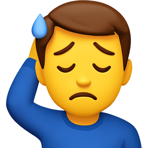Create an emoji of someone who is like I’m so sorry and like embarrassed and make him look like more apologizing and less scared and disappointed with a hand behind his head kind of like scratching it