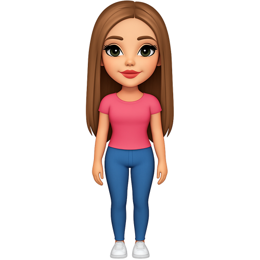 Teen girl, light brown, long, pin straight hair, hazel eyes, makeup done, long lashes, skinny, girly, full body