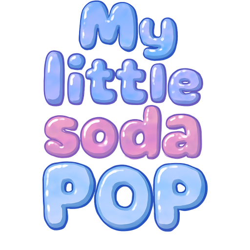 “My little soda POP” in blue and purple and pink letters also cute but from K-pop demon hunters from the saga boys