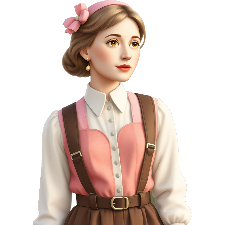 "Soft pastel colors, vintage fashion, dreamy landscapes, and a whimsical vibe showcasing a girl in a serene aesthetic."