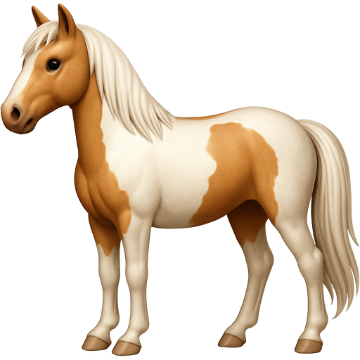 make a realistic western pleasure paint horse, white and tan paint. forlock is the same tan, mane is white, tail is both.