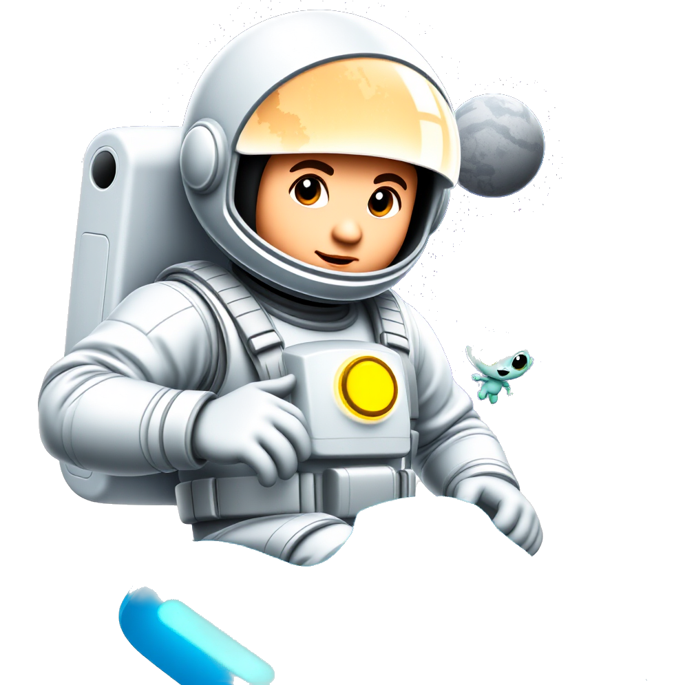 🚀 Nick Sturniolo 2.0 🤖: Clad in a sleek silver space suit with glowing circuits, he pilots his neon-blue starship through cosmic realms. His holographic visor displays intergalactic maps, while a tiny alien sidekick zips around, leaving trails of stardust and laughter in their wake! 🌌✨