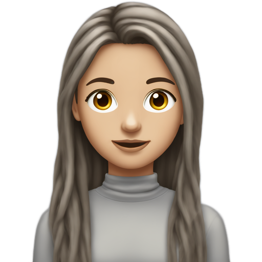 White Teenage girl with long brown hair, dark brown eyes, big lashes and little gold hoops wearing a grey spaghetti top