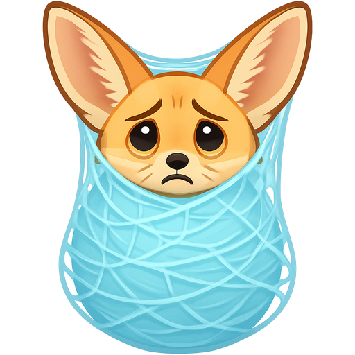 #B8FFFF cocoon wrapped up coated with think coat of #B8FFFF webbing #E5AA70 fennec fox worried covered with #B8FFFF coated with think coat of #B8FFFF giant webbing and silk coating with #B8FFFF silk