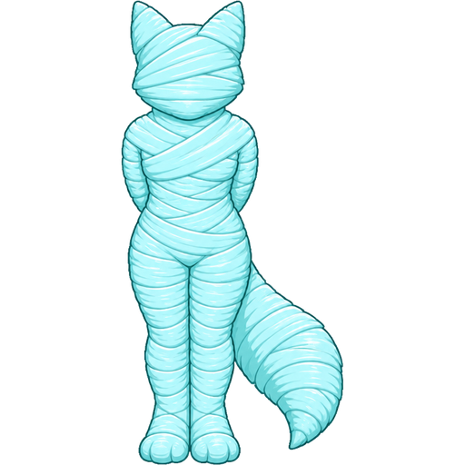 wrapped up and mummified fully covered in a #B8FFFF spider slik cocoon shaped like anthro fox anthro arms behind back with #B8FFFF spider slik wrappings completely covered with thick layers non-transparent #B8FFFF spider slik wrappings
