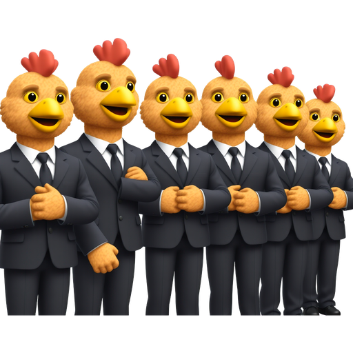 Make a pretend council but the members are all chicken nuggets and have them all in business suits and make them look like real nuggets NOT CHICKENS