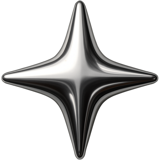 High shine chrome ✦. Strong top left light source, medium pillow inflation, high contrast reflection, soft bevel fully rounded