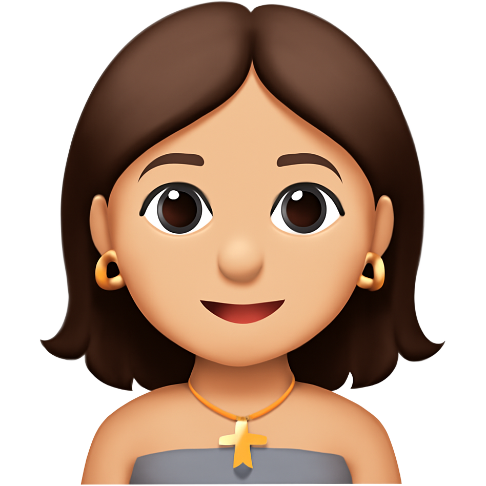 A girl with brown hair that’s slightly wavy at the bottom, half Vietnamese half Australia looking with a gold cross necklace, chunky but kinda small gold earrings and a grey tube top