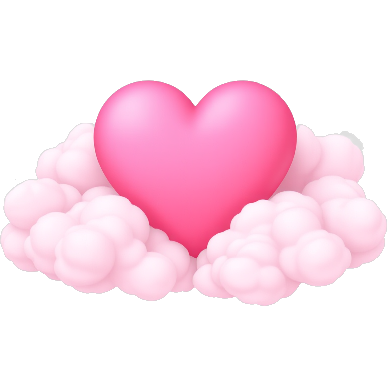 Pink heart with clouds