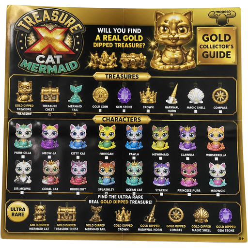 moose toys treasure x cat mermaid gold collectors guide treasures and characters will you find a real gold dipped treasure