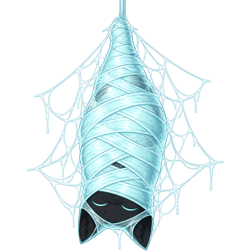 #B8FFFF slikworm cocooned #B8FFFF mummified completely covered anthro black cat hanged upside down covered with #B8FFFF thin coat of #B8FFFF spider webs and covered with thick layer of #B8FFFF spider slik webbing