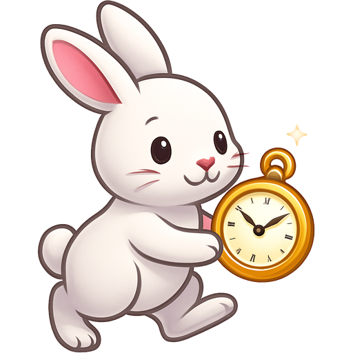 🌼 Once upon a time, a little white bunny 🐇 hopped through a magical forest 🌳 carrying a shiny golden clock ⏰, always keeping track of the moments in his whimsical adventure ✨.