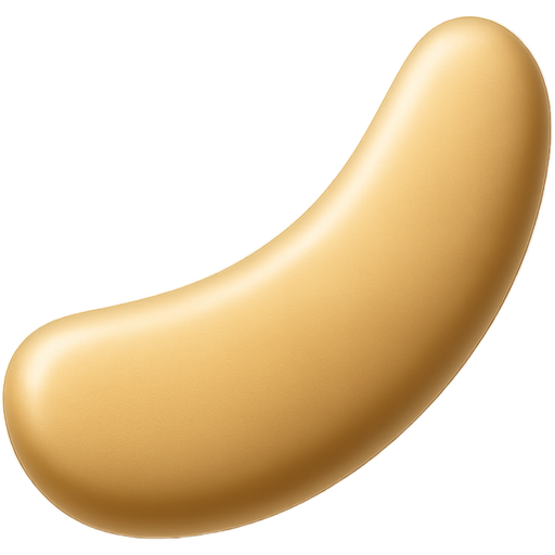 3D iOS-style emoji of golden silicone lash lift rod, smooth matte texture, soft light reflections, elegant minimal design, transparent background.