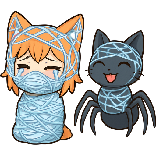 anthropomorphic orange fox girl whimpering #B8FFFF webbed mummified #B8FFFF Spiderwrapped web completely covered with thick layers non-transparent #B8FFFF spider web slik #B8FFFF head completely covered with thick layers non-transparent spider web slik face completely covered with thick layers non-transparent #B8FFFF spider web slik #B8FFFF mouth completely covered with thick layers non-transparent #B8FFFF spider web slik #B8FFFF ears completely covered with thick layers non-transparent #B8FFFF spider web slik #B8FFFF mouth completely covered with thick layers non-transparent #B8FFFF spider web slik #B8FFFF gagging stuck in a #B8FFFF spider web next to a happy drider cat hybrid the upper torso of a happy black cat and and the lower body of a giant black widow spider emoji, artistic style