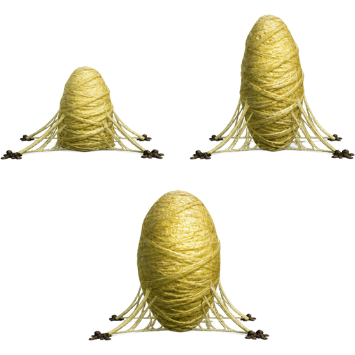 Soul Saver Online pc game light yellow slikworm cocoon with light yellow slik wrappings anchor to the ground sprites normal deflated inflated