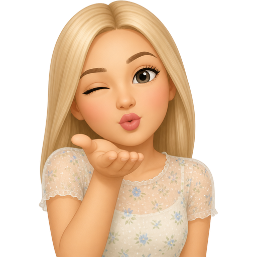 light skin woman with straight light blonde hair wearing a summer illusion top short sleeves blowing a kiss