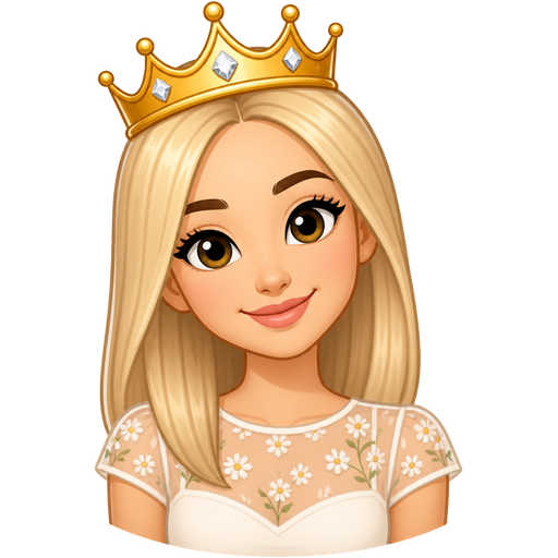 light skin woman with straight light blonde hair wearing a summer illusion top short sleeves wearing a crown