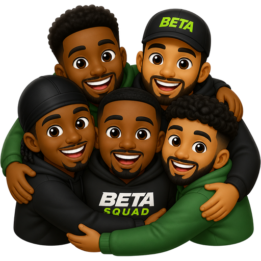 Can you make the viral beta squad YouTubers into emoji but can you make them all hugging each other and with their eyes open?