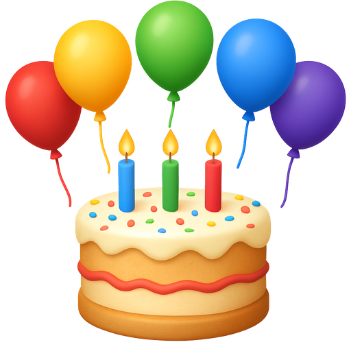 Happy Birthday Party, (balloons) Red/Yellow/Green/Blue, (balloons) Blue/Green/Purple/Red, Birthday Foods, Cake Birthday,