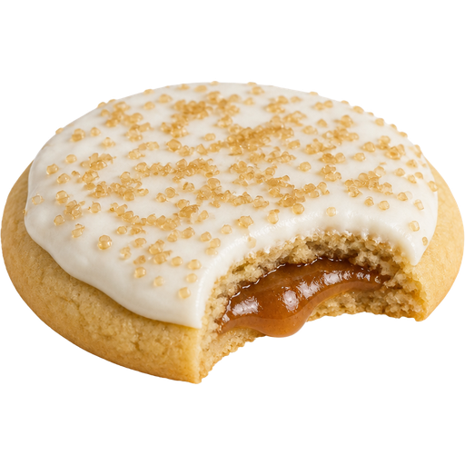 Soft Baked Brown Sugar Pop Tart Cookie with Hot Brown Sugar Filling Vanilla Icing and Brown Sugar on Top which is also a Sugar Cookie