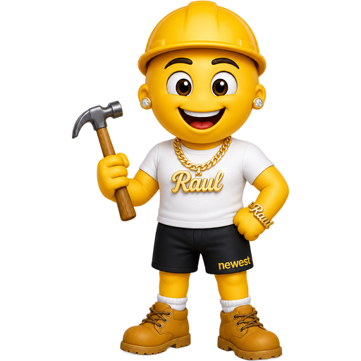 Make him a worker make him only have a T-shirt and shorts on the bottom, right corner of the shorts make it say newest and on the shirt as well make him have a chain that says Raul in gold and the bracelet say Raul in gold make it also have earrings that are gold