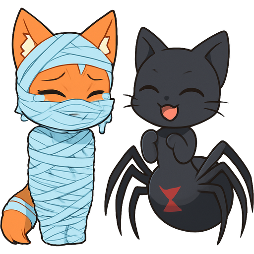 anthropomorphic orange fox girl whimpering #B8FFFF webbed mummified #B8FFFF Spiderwrapped web completely covered with thick layers non-transparent #B8FFFF spider web slik #B8FFFF head completely covered with thick layers non-transparent spider web slik face completely covered with thick layers non-transparent #B8FFFF spider web slik #B8FFFF mouth completely covered with thick layers non-transparent #B8FFFF spider web slik #B8FFFF ears completely covered with thick layers non-transparent #B8FFFF spider web slik #B8FFFF mouth completely covered with thick layers non-transparent #B8FFFF spider web slik #B8FFFF gagging stuck in a #B8FFFF spider web next to a happy drider cat hybrid the upper torso of a happy black cat and and the lower body of a giant black widow spider emoji, artistic style