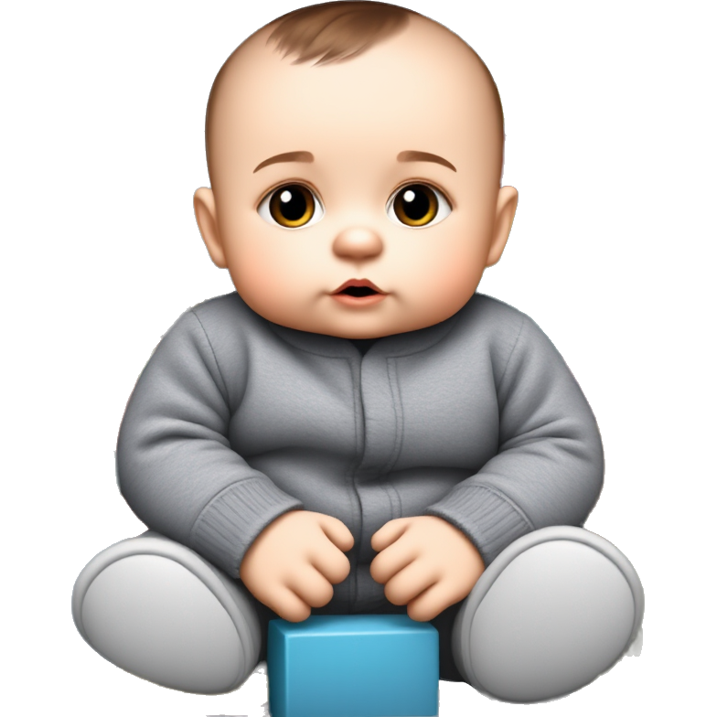 "Baby Today" transforms into "Tiny Tot's Time Capsule" β a whimsical scene with a chubby-cheeked baby wearing a cozy, star-patterned onesie, wide-eyed in a playful time machine fashioned from plush toys, colorful blocks, and cartoon clocks, surrounded by floating bubbles and sparkles of magic in the air.