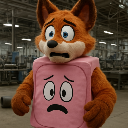 A Fursuit at factory infect and he try’s to wear bfdi baloney clothes but suit but and fursuits face looks so scared
