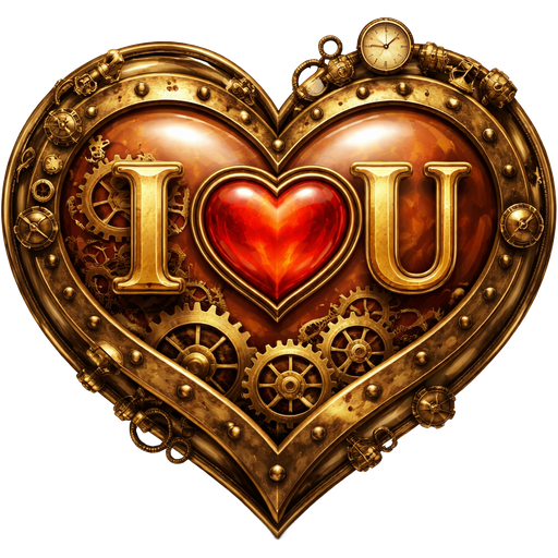 I ❤︎U written inside a beautifully shaped 3D heart that looks like it's puffed out for a realistic 3D effect.