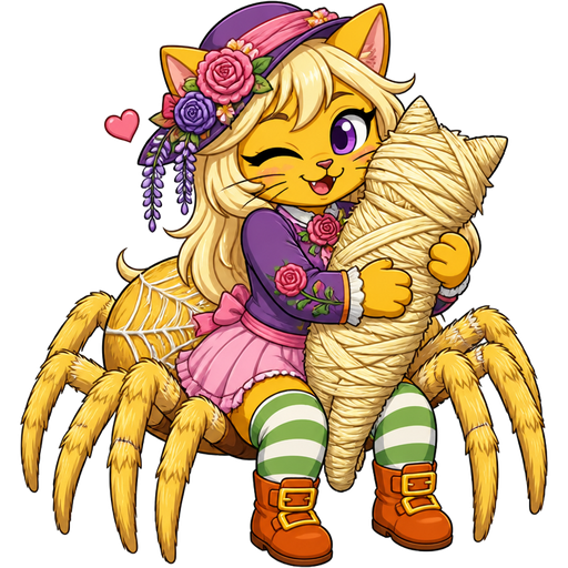 green boy cat furry getting quickly wrapped up and webbed by furry yellow cat anthro with purple eyes light blonde hair purple and pink florist hat and purple florist outfit green and white socks orange boots with buckles light pink skirt drider hybrid with its own light blonde hair webbing 2 light blonde hair mummy shaped like green boy cat furry completely covered with light blonde hair webbing then furry yellow cat anthro with purple eyes light blonde hair purple and pink florist hat and purple florist outfit green and white socks orange boots with buckles light pink skirt drider hybrid hugs the light blonde hair mummy shaped like green boy cat furry completely covered with light blonde hair webbing cartoon version