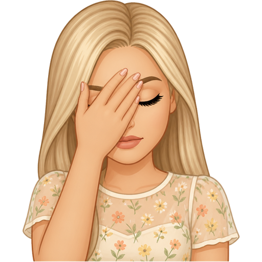 light skin woman with long straight light blonde hair wearing a summer illusion top short sleeves facepalm