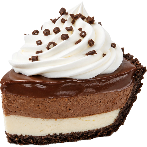 Triple-Layer Chocolate Pudding Pie and the Bottom Layer Being Cheesecake Pudding and the Top Layer Being Whipped Cream