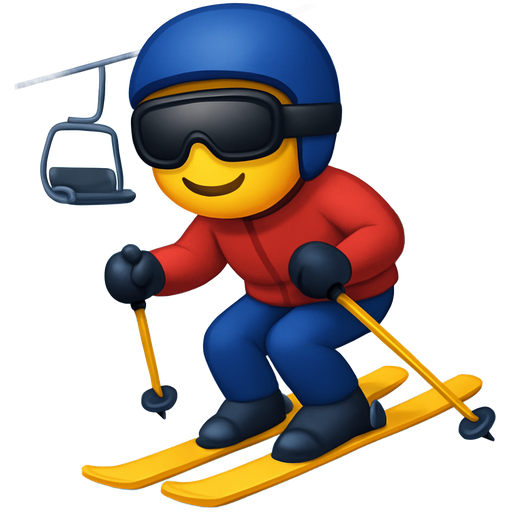 Me skiing down a snowy ski mountain with a chairlift in the background and trees in the background too