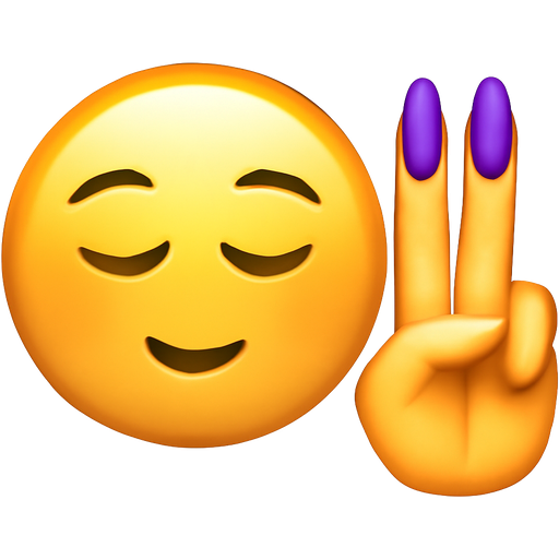 These two emojis together ππ€ and keep the π€emoji like it is but add purple baddie nails and make the fingers straight