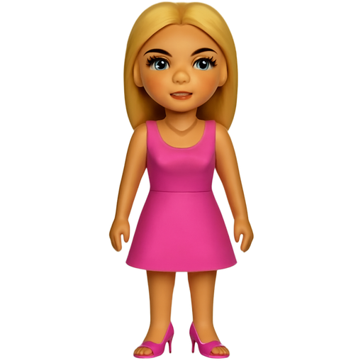 Make a pretty 🧍🏼‍♀️ girl with a pink dress like this 👗 and with these shoes 👡 she has to have mascara on and bronzer,blush,lipliner and lipgloss. Add jewelry’s too and make her skin a Little bit tan