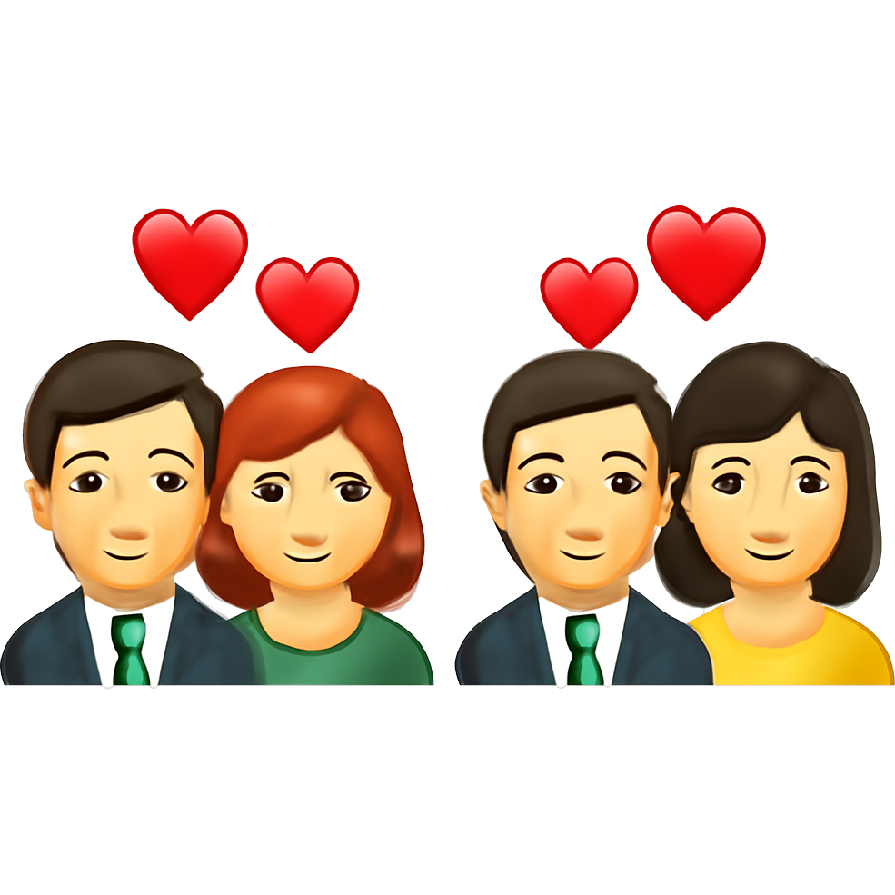 2 mark s from severence, 2 helly r from severence, and 2 gemmas from severence in a polyamorous relationship (helly has red hair, gemma has black hair)