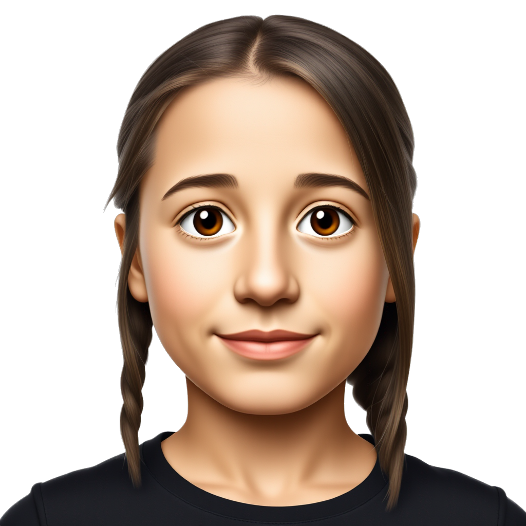Niña de 14 años con cabello crespo ceja pobladas ojos chiquitos pero grandes pestañas largas nariz Vileña boca grande y cara cuadrada