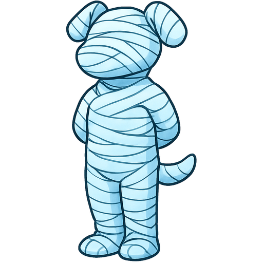##B8FFFF mummy like cocoon anthro dog with no face arms behind back standing up legs tied together completely covered with #B8FFFF huge coating of #B8FFFF slik wrappings and huge #B8FFFF layer of #B8FFFF spider slik wrappings completely covered with huge layer of #B8FFFF slik wrappings completely covered mummy like cocoon