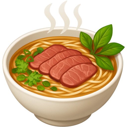 A steaming bowl of pho with a clear yet flavorful broth, delicate noodles, thin slices of meat, and fresh herbs. The balance between the hot broth and fresh vegetables creates an unforgettable taste experience.
