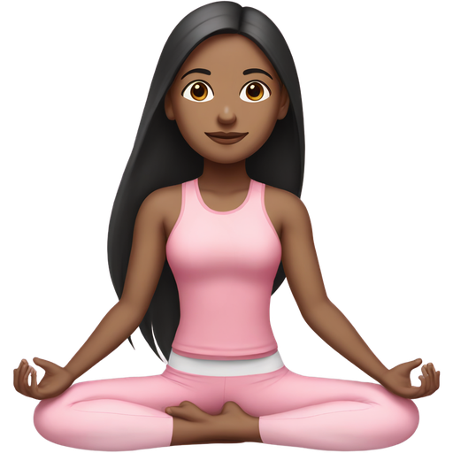 Long Black straight hair and light white skin girl with brown eyes wearing pink yoga clothing in yoga pose