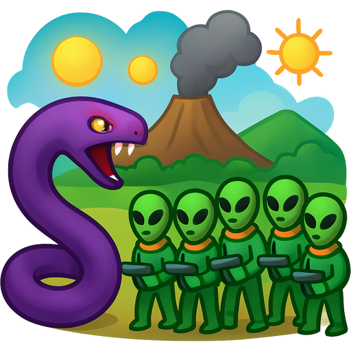 Space Chimps: Alien Planet and Three Suns and a Volcano: Alien Guard #1, Alien Guard #2, Alien Guard #3, Alien Guard #4, Alien Guard #5, vs Giant Snake Purple